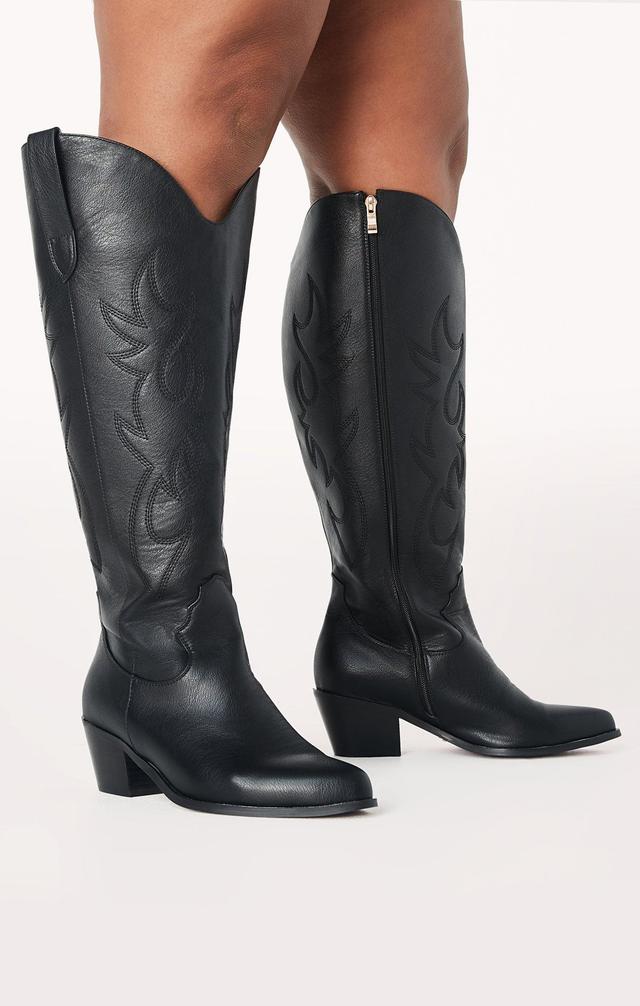 Billini Urson Extra Wide Calf Cowboy Boot ~ Black Product Image