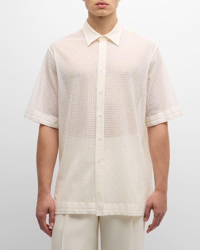 Men's Monogram Lace Button-Down Shirt Product Image