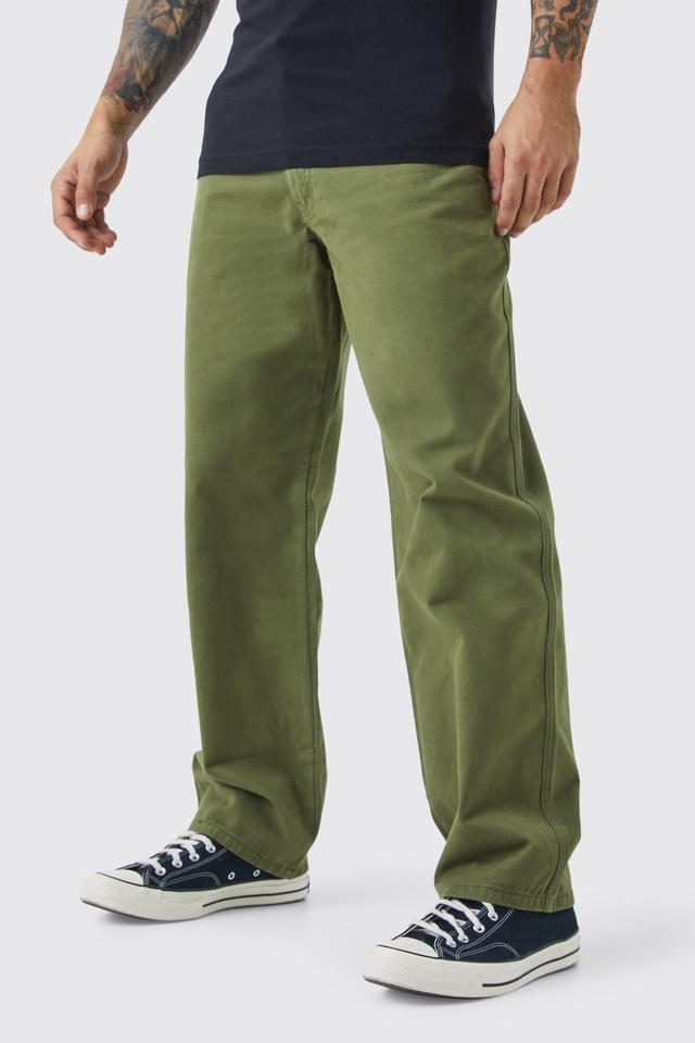 Mens Green Relaxed Chino Trouser, Green Product Image