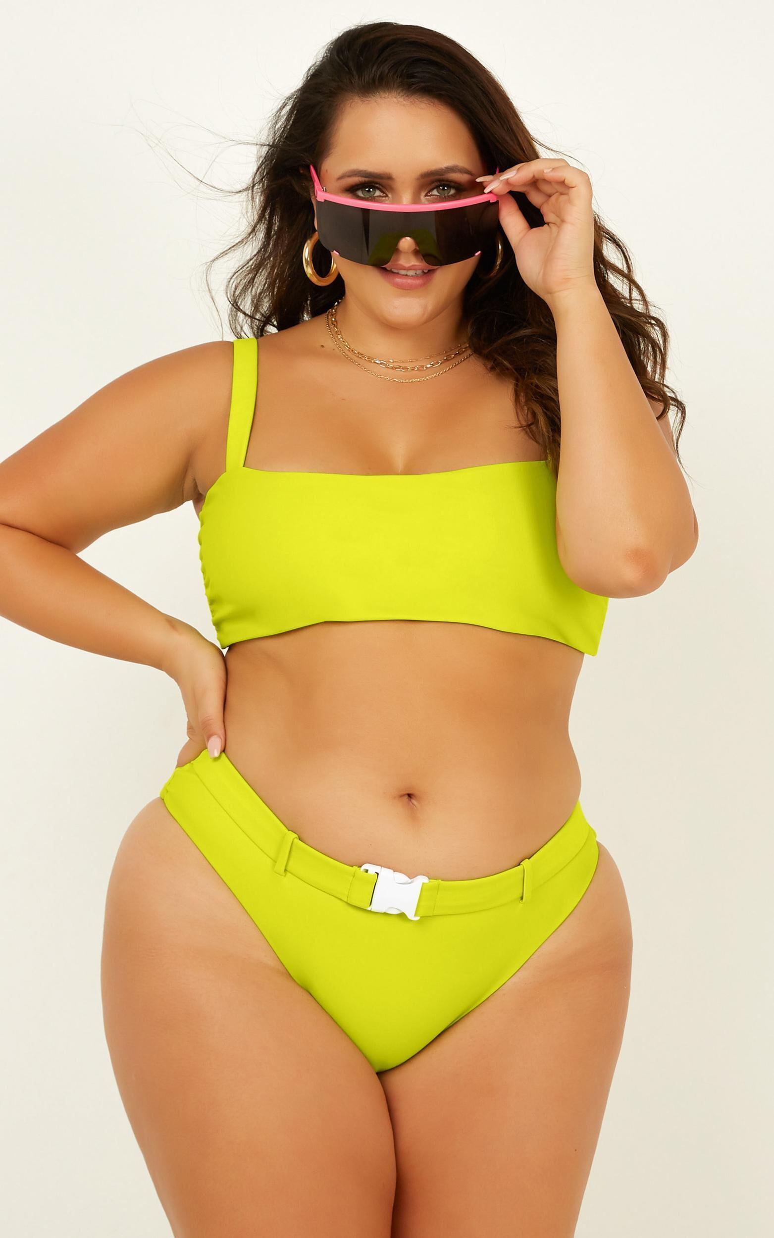 Nora Bikini Bottom In Lime Product Image