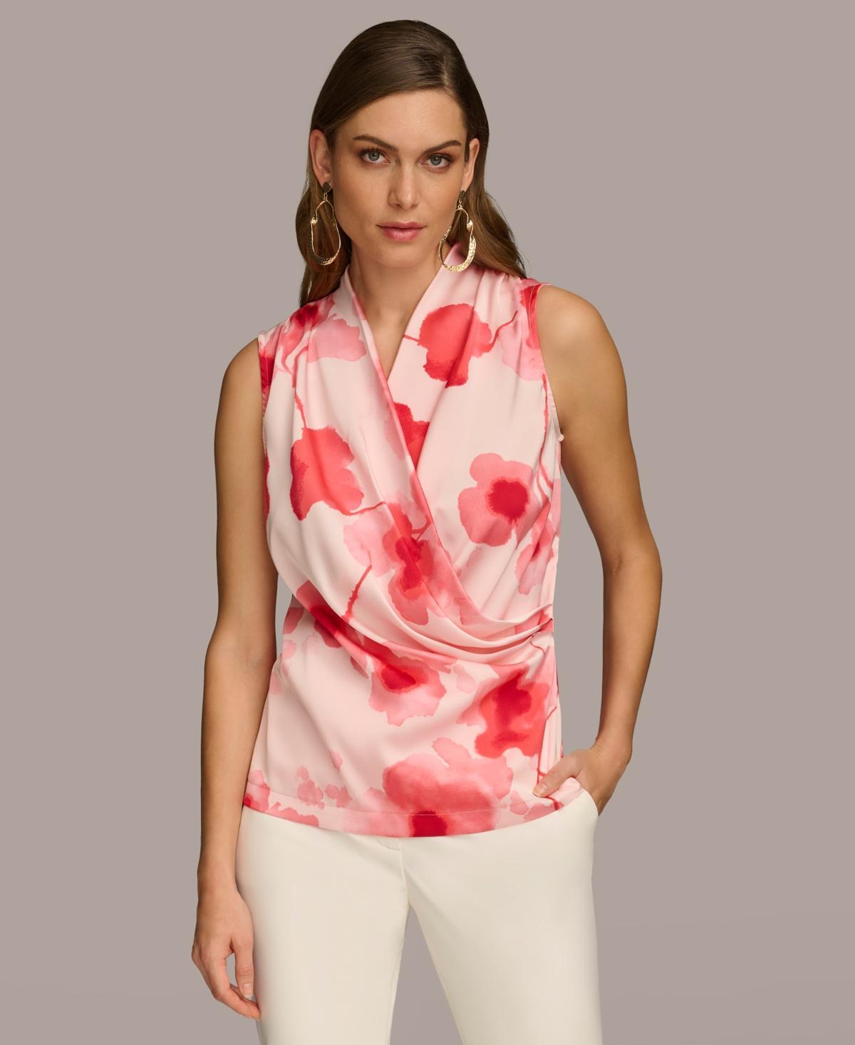 Donna Karan Womens Floral-Print Blouse Product Image