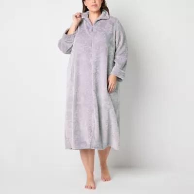 Adonna Womens Plus Fleece Long Sleeve Long Length Robe Product Image