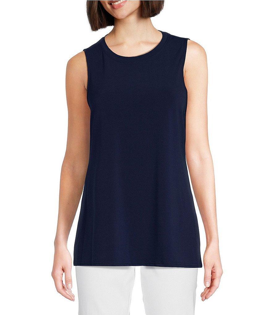 Ali Miles Crepe Luxe Sleeveless Round Neck Tank product image