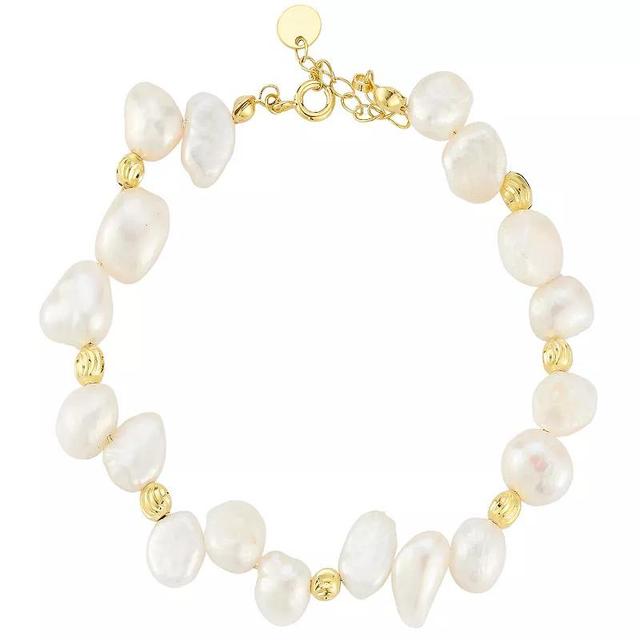 Sunkissed Sterling Freshwater Cultured Pearl Bracelet, Womens Gold Tone Product Image