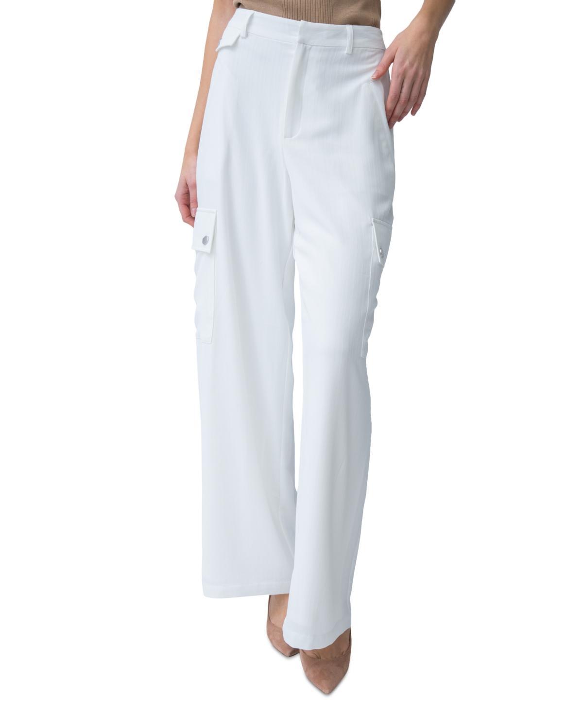 Adrienne Landau Womens Mid-Rise Wide-Leg Cargo Pants Product Image