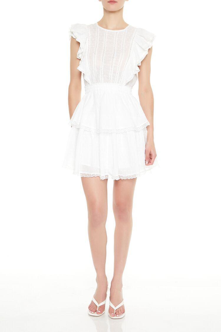 Clip Dot Lace Ruffled Mini Dress | Forever 21 Product Image