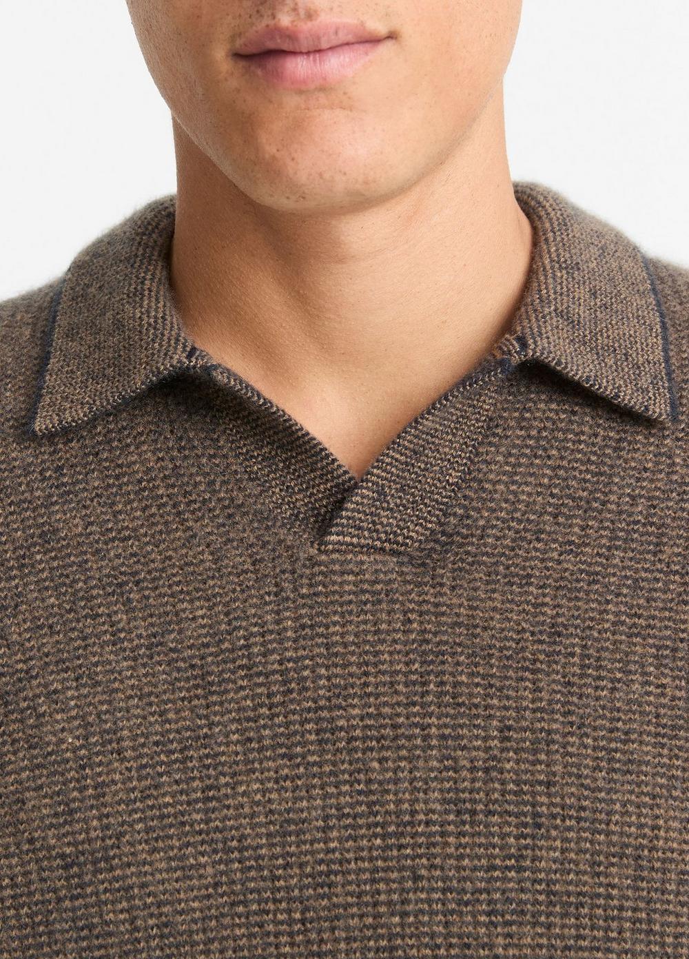 Plush Cashmere Thermal Johnny-Collar Sweater Product Image