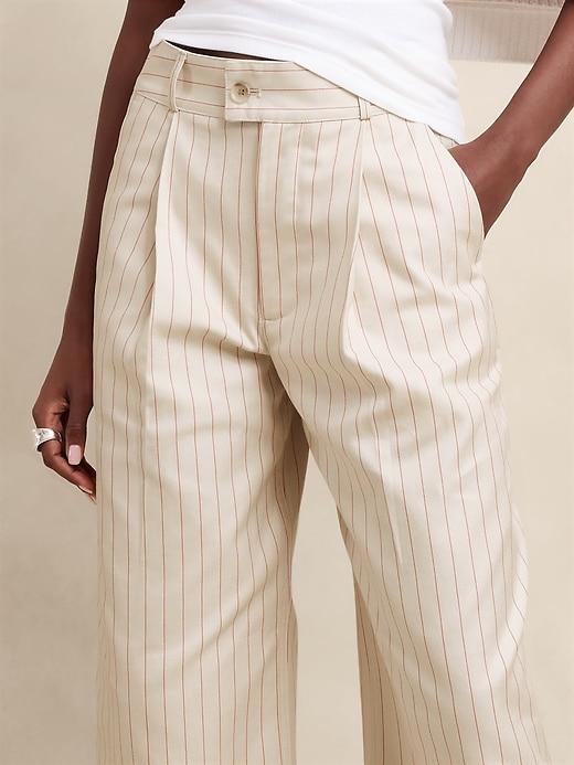 Twill High-Rise Wide-Leg Pant Product Image