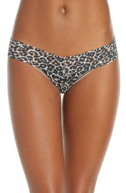 Printed Low-Rise Signature Lace Thong Product Image