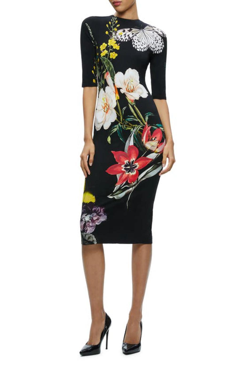 Delora Floral Printed Midi Dress In Essential Floral Product Image