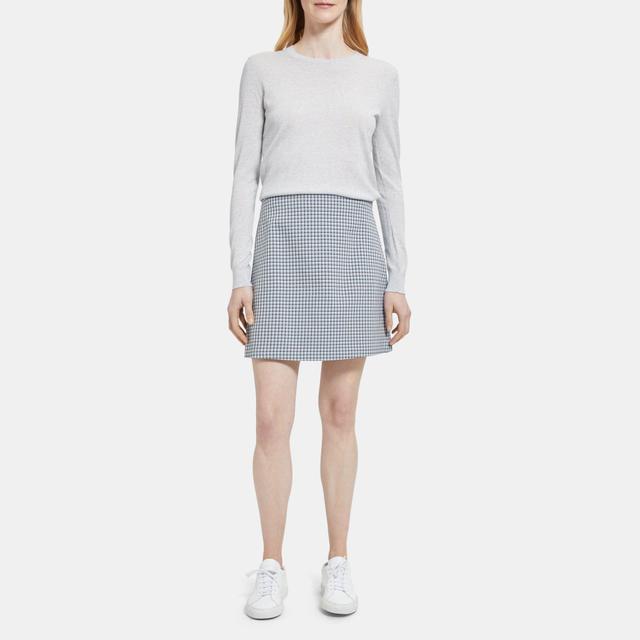 Viscose Check High-Waisted Mini Skirt | Theory Outlet Product Image