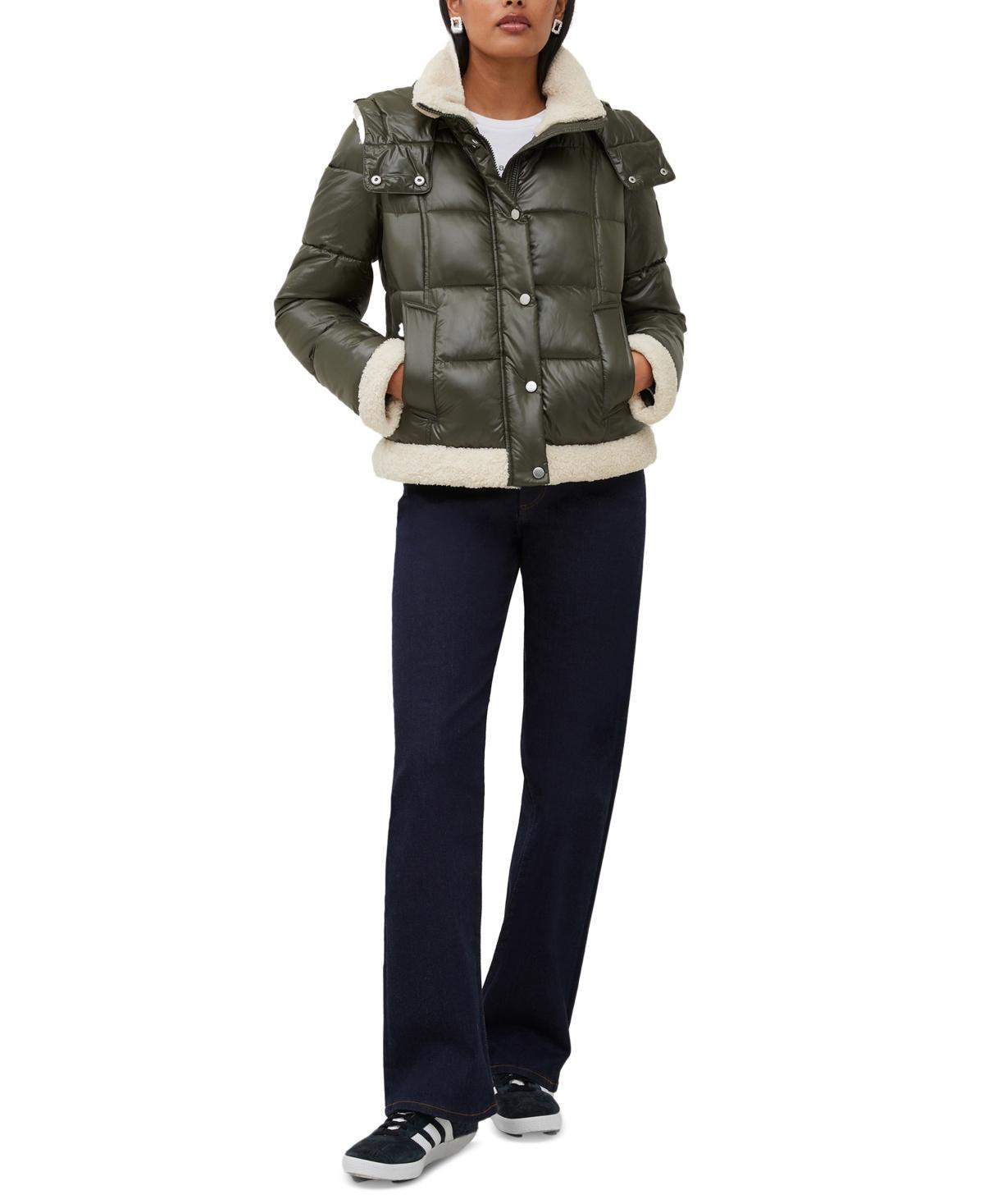 French Connection Faux Leather Puffer Jacket Product Image