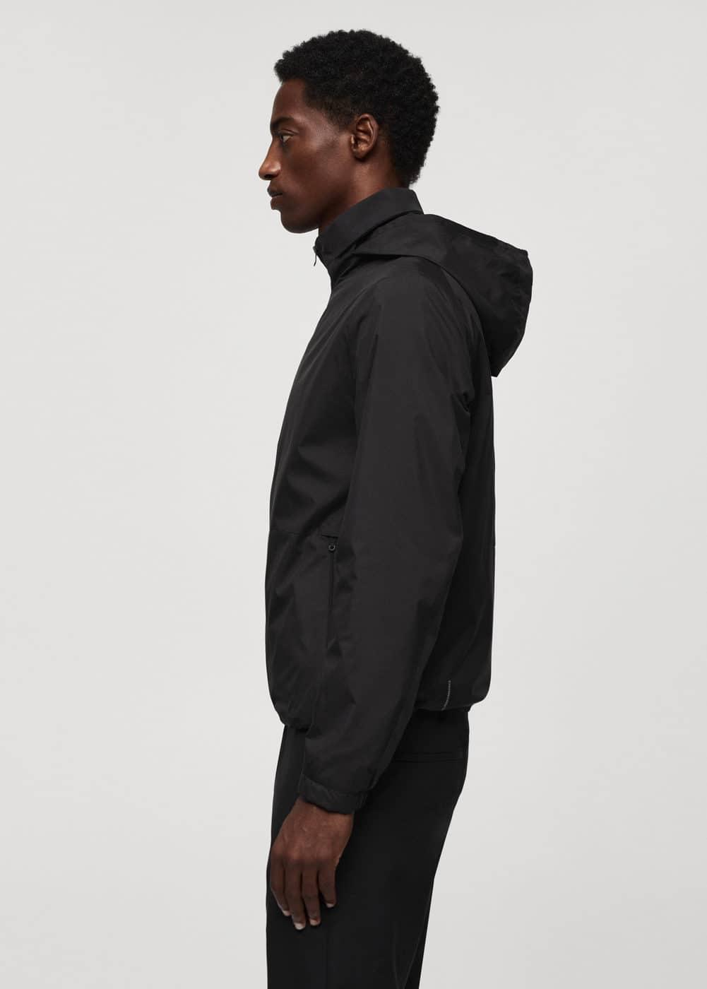 MANGO MAN - Water-repellent jacket with zipper blackMen Product Image