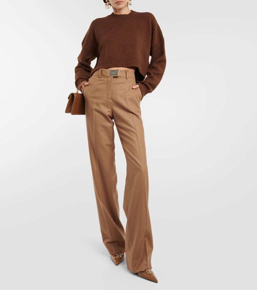 DOLCE & GABBANA Guanako And Cashmere Sweater In Brown Product Image