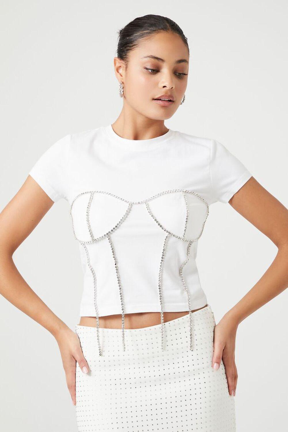 Rhinestone Corset Tee | Forever 21 Product Image