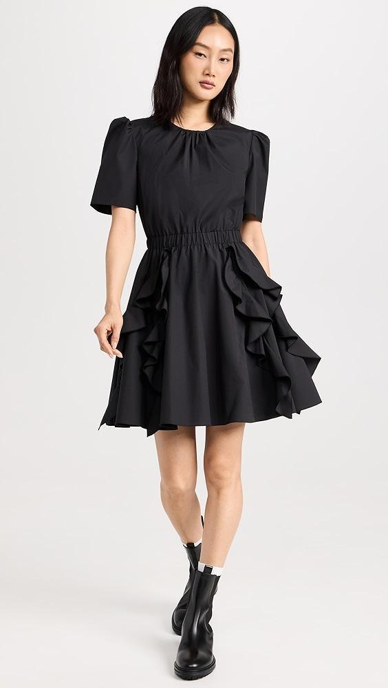 Jason Wu Short Sleeve Cotton Crew Neck Dress with Ruffle Skirt | Shopbop Product Image