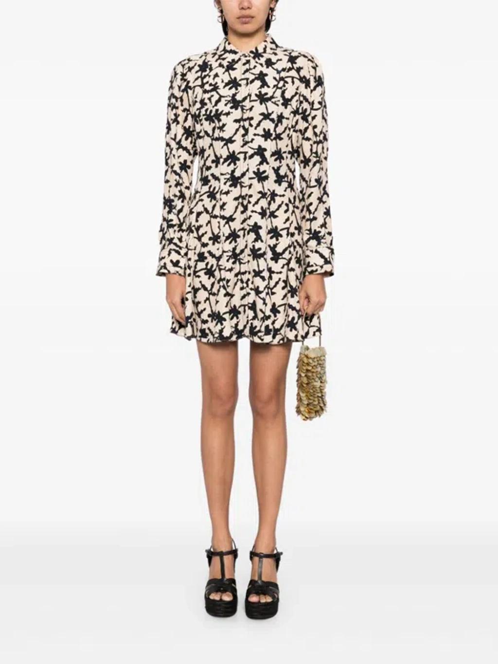 ULLA JOHNSON Roanne Tie-detailed Mini Shirt Dress In Neutrals Product Image