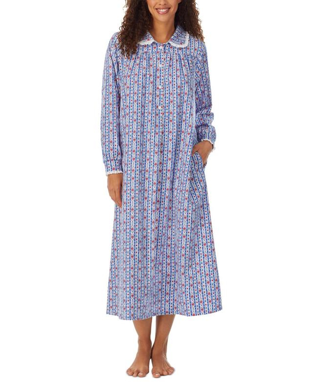 Lanz of Salzburg Cotton Lace-Trim Flannel Nightgown Product Image