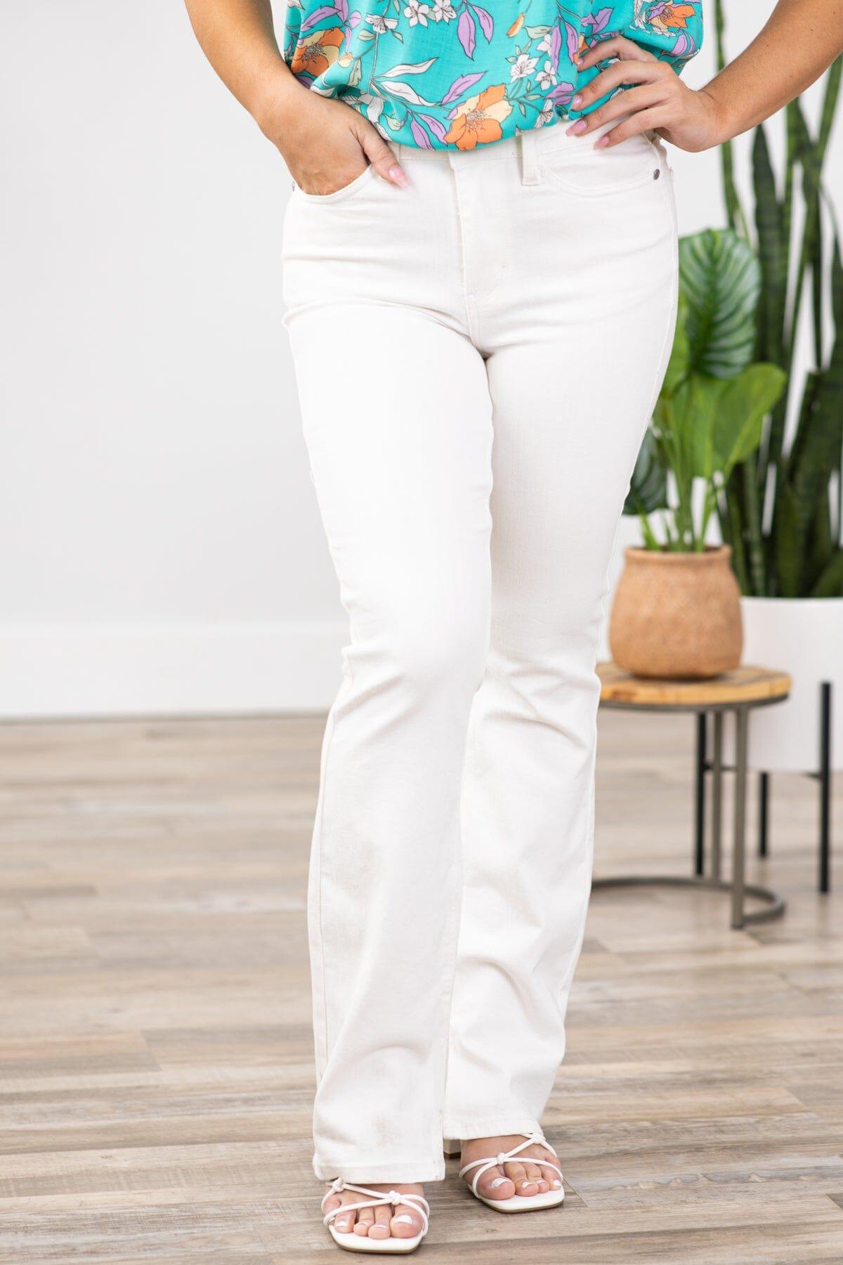 Judy Blue Off White Bootcut Jeans Product Image