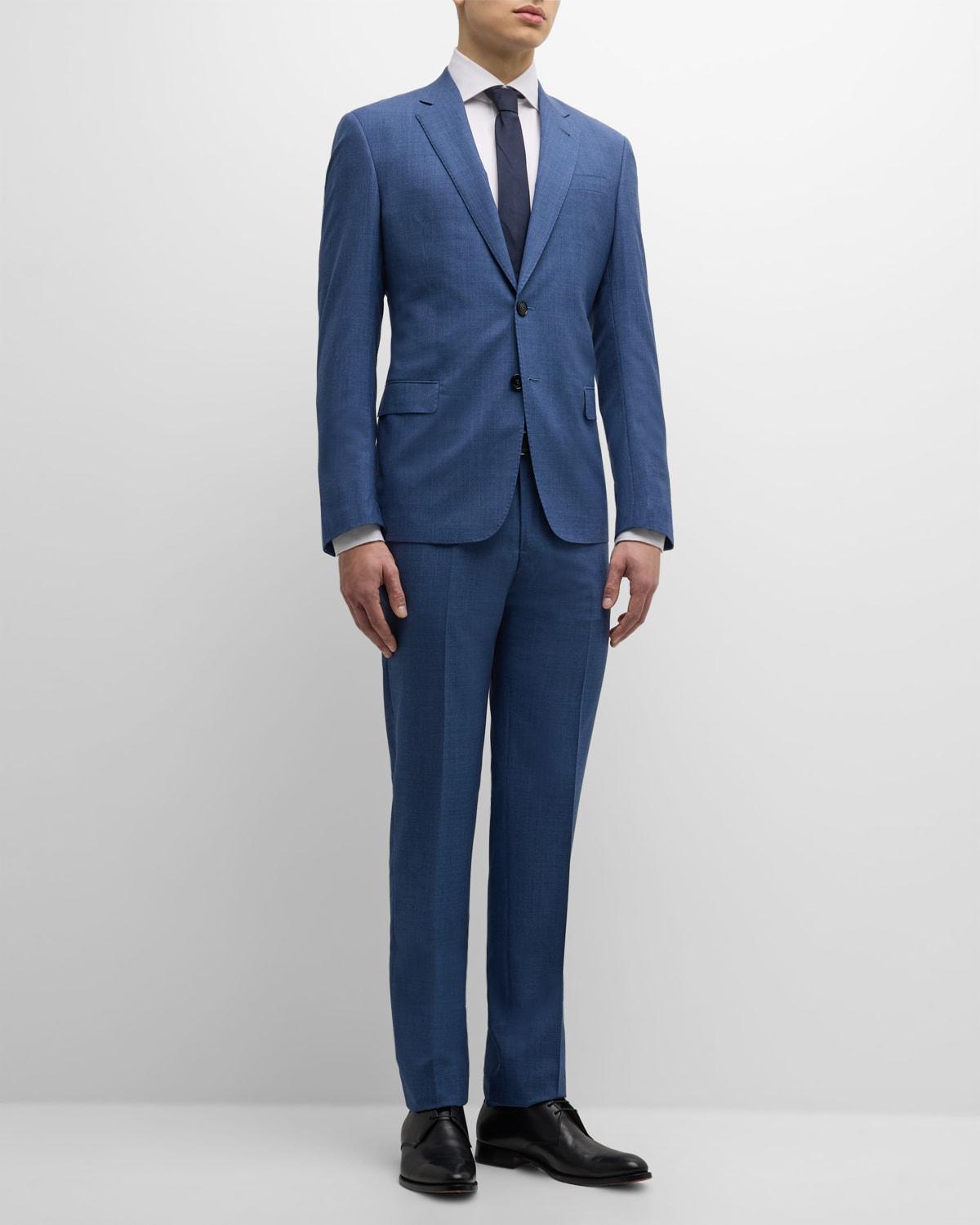 Mens Micro-Pattern Wool Suit Product Image