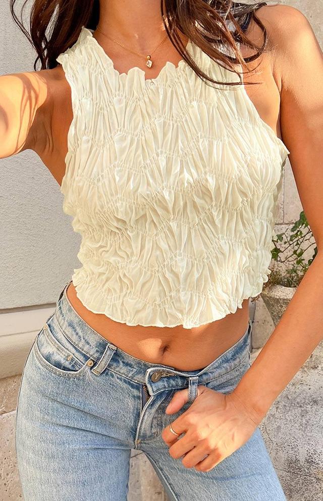 Whitney Cream Crop Top Product Image