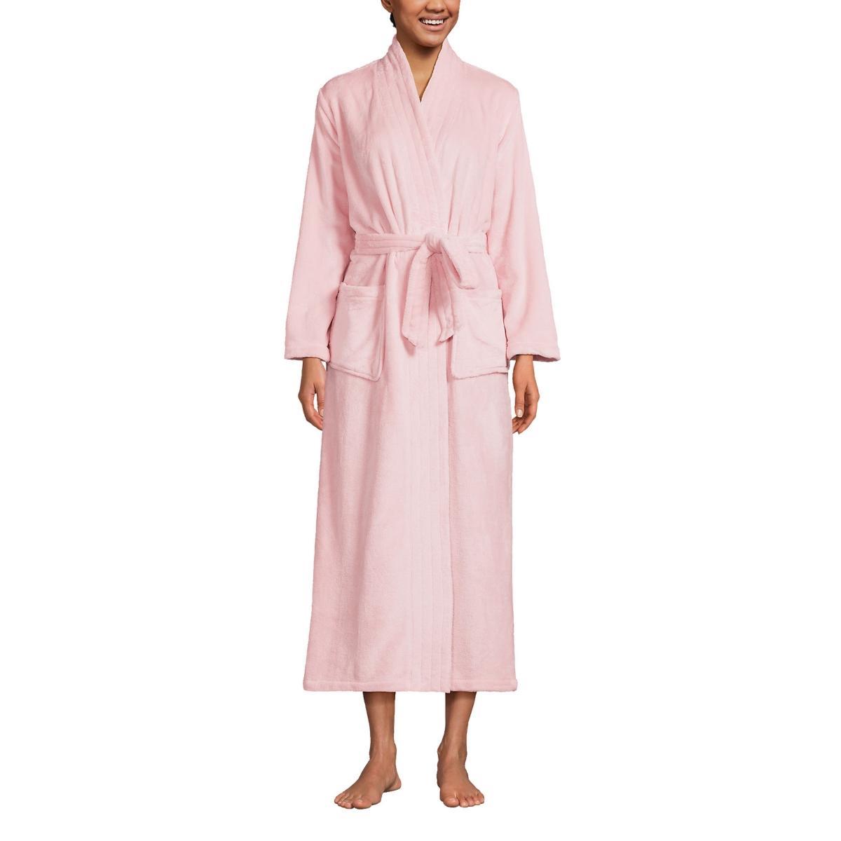 Lands End Womens Cozy Plush Long Wrap Robe Product Image