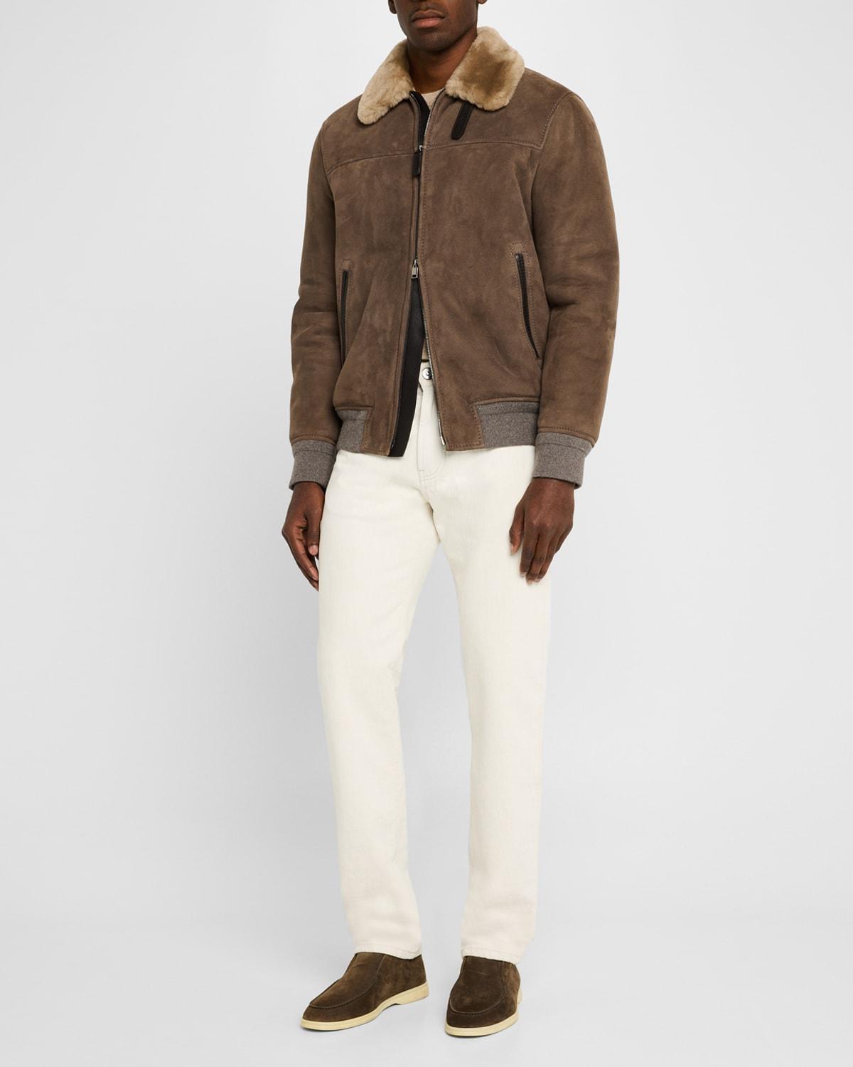 Men's Shearling Bomber Jacket Product Image