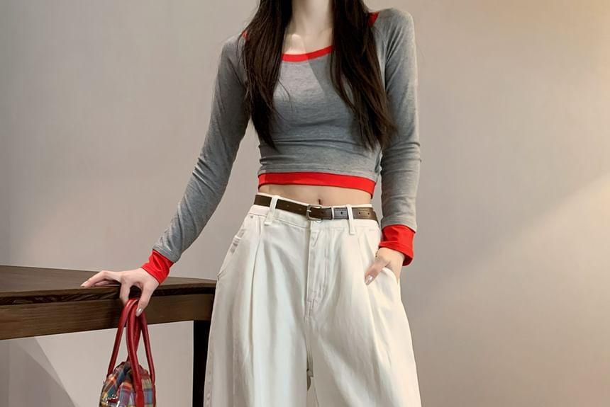 High Rise Plain Wide Leg Jeans Product Image