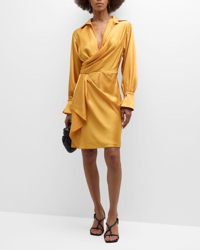 Womens Talit Draped Knee-Length Surplice Dress Product Image