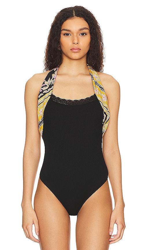 Free People x Intimately FP Eyes For U Halter Bodysuit in Ivory. Product Image