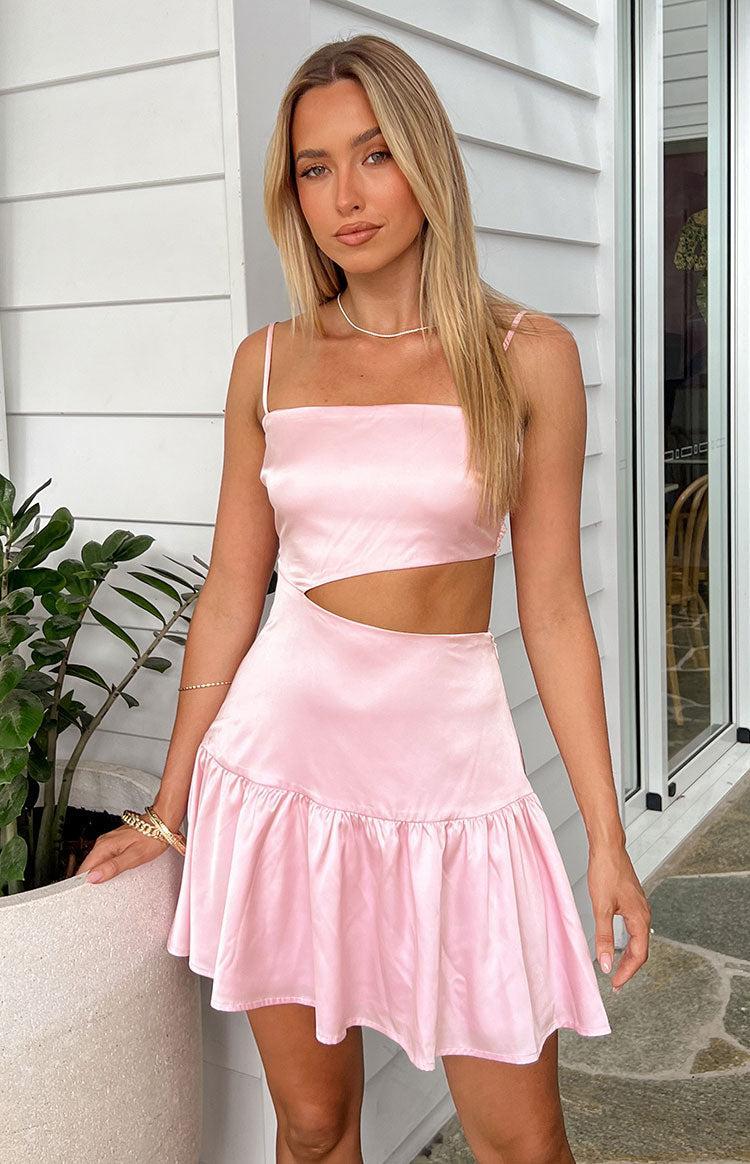 Your Fantasy Pink Satin Mini Dress Product Image