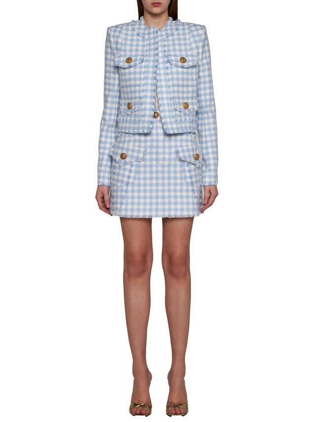 BALMAIN Skirt In Bleu Pale/blanc Product Image