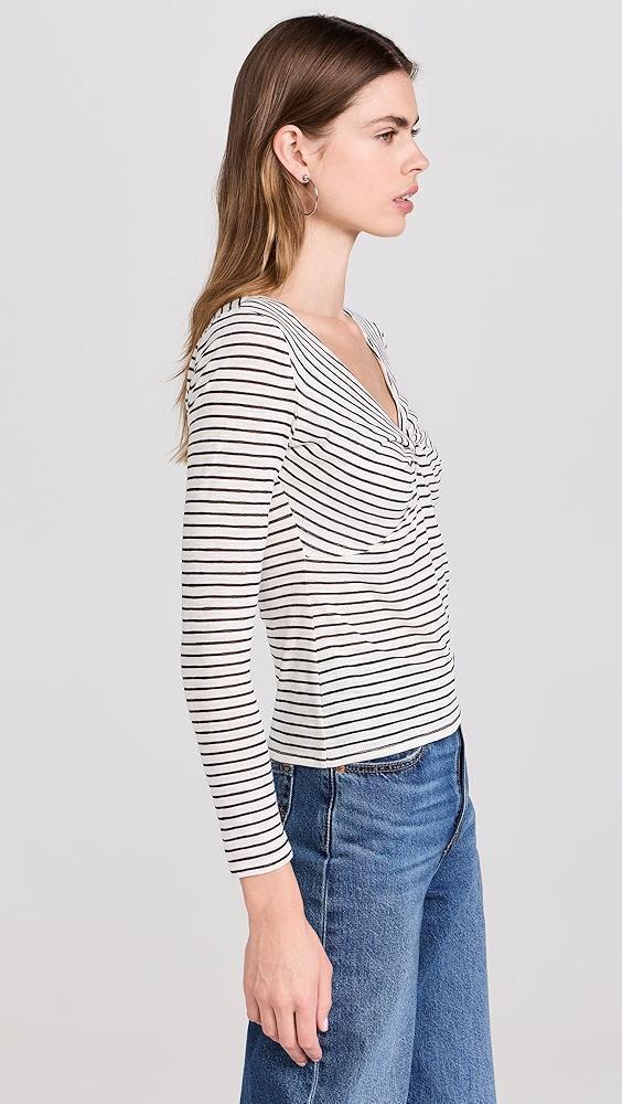 Joe's Jeans The Ava Stripe Twist V Neck Top | Shopbop Product Image