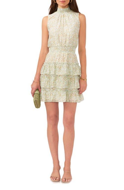 1.STATE Floral Print Tiered Ruffle Minidress Product Image