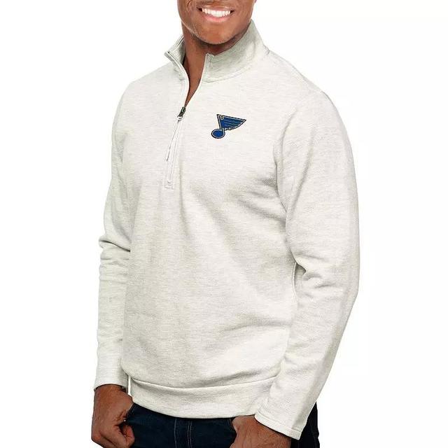 Mens Antigua Oatmeal Buffalo Sabres Gambit Quarter-Zip Pullover Top Product Image