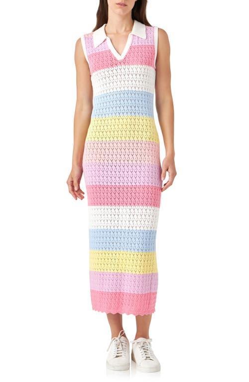 English Factory Stripe Knit Sleeveless Dress Product Image