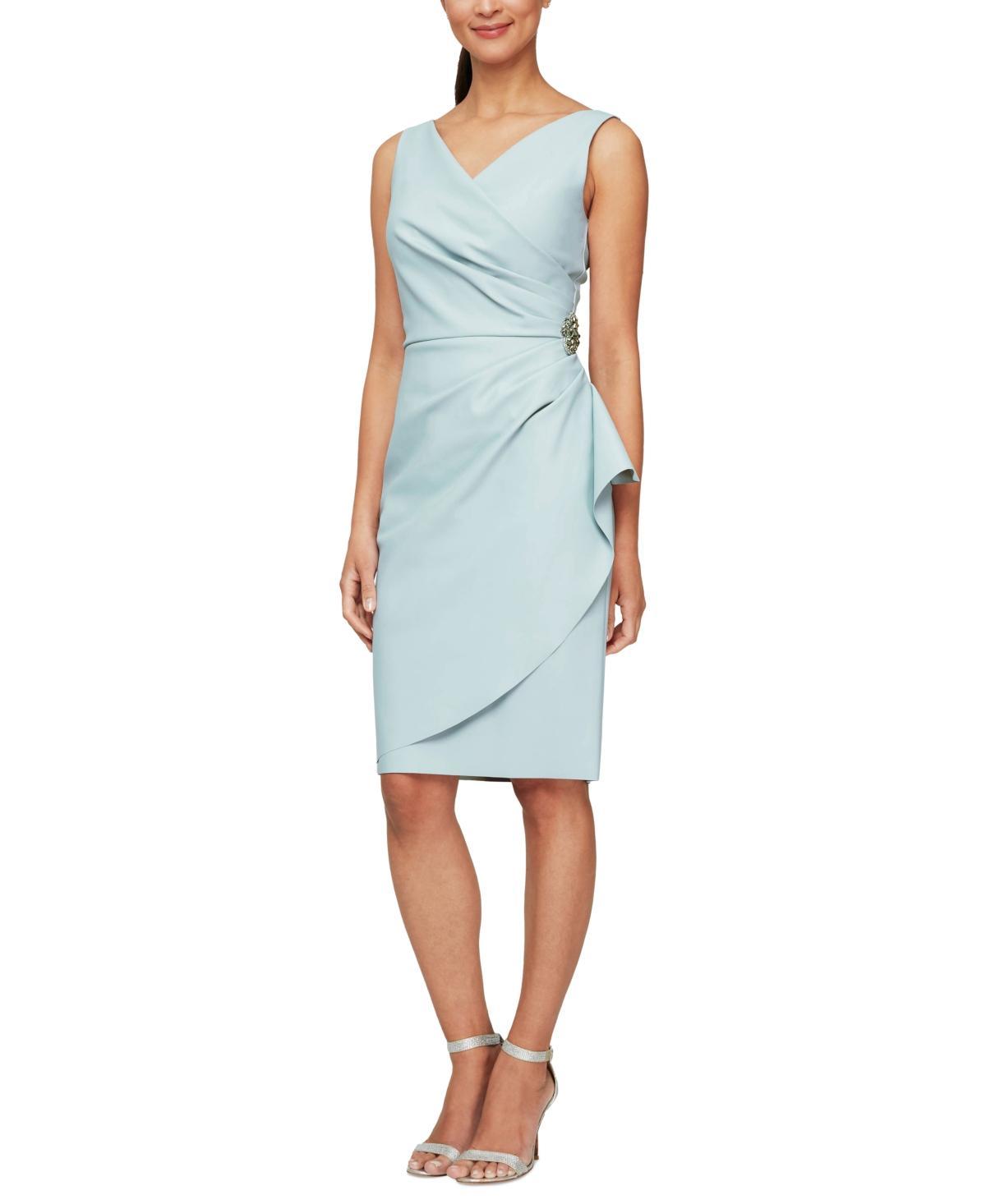 Alex Evenings Side Pleat Sheath Cocktail Dress Product Image