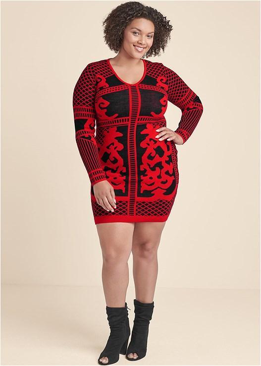 Printed Sweater Dress Product Image