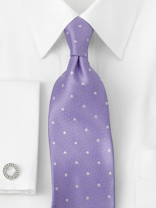 Dot Woven Silk Tie - Lavender/white Product Image