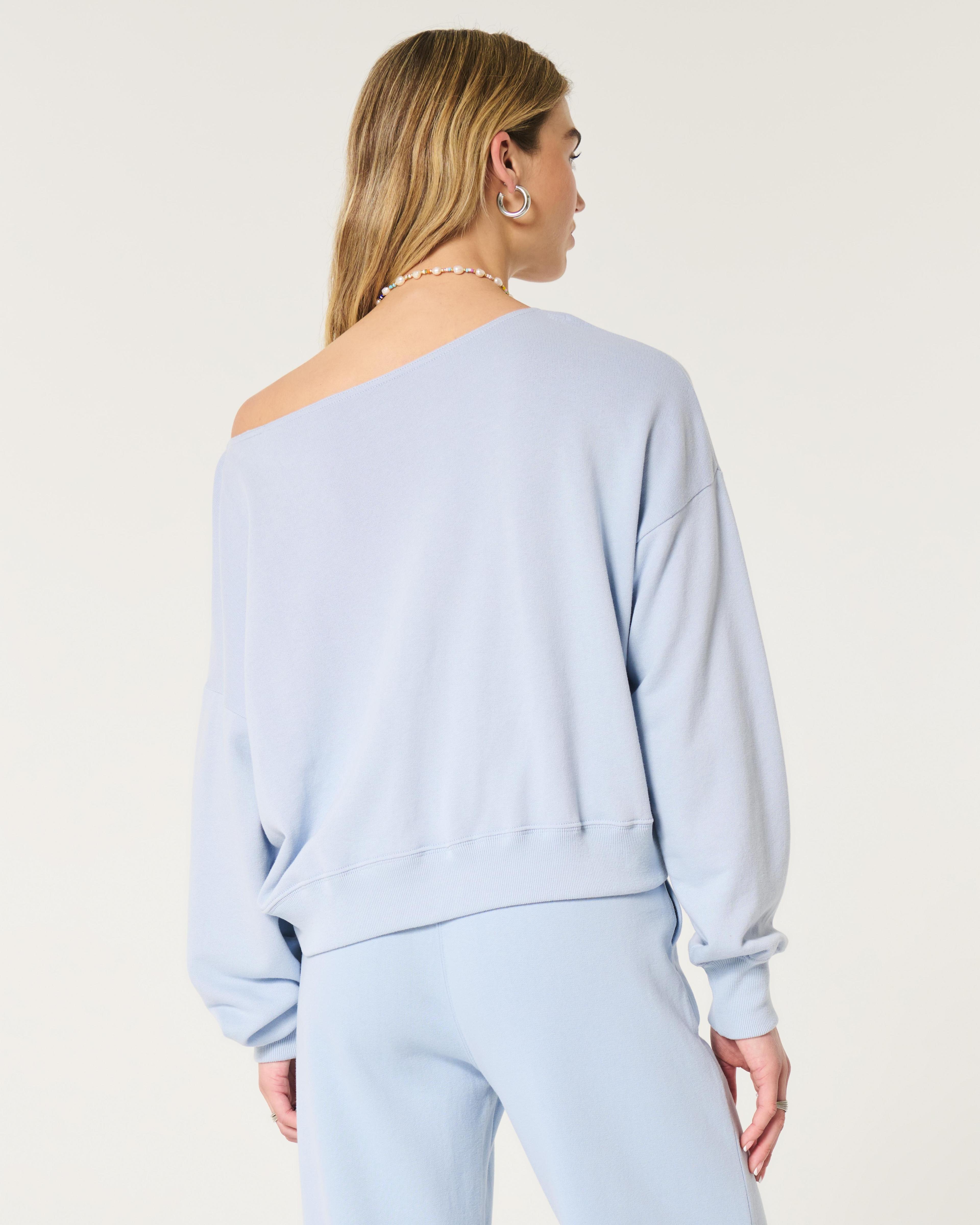 Easy Off-the-Shoulder Terry Sweatshirt Product Image