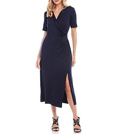 Karen Kane Faux Wrap Jersey Midi Dress Product Image