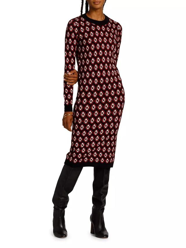 Cut-Out Jacquard Knit Dress Product Image