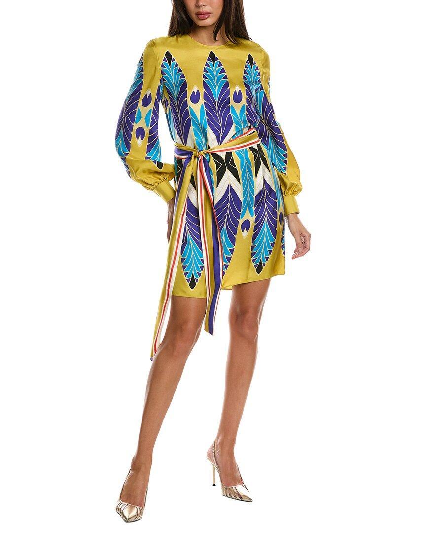 Silk Shift Dress In Multi Product Image