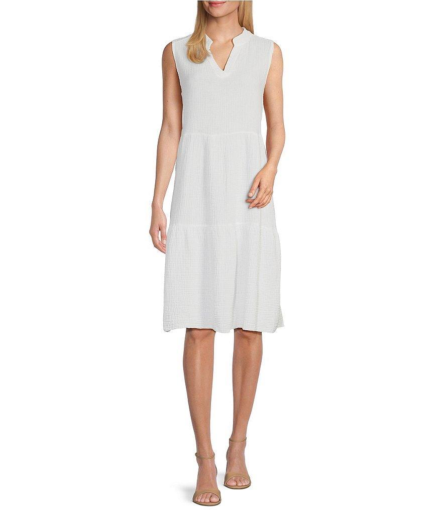 M Made In Italy Sleeveless Cotton Tiered A-Line Dress product image