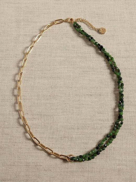 Semi-Precious Stone Paperclip Chain Necklace Product Image