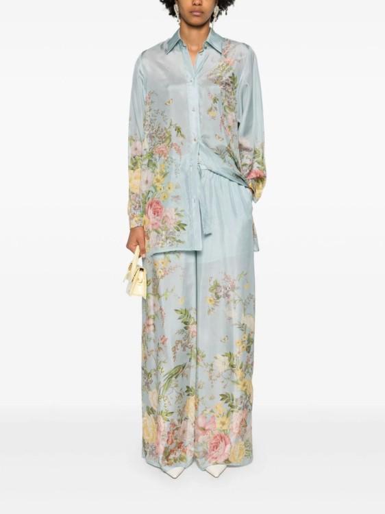 ZIMMERMANN Womens Blue Floral Floral-print Silk Shirt Product Image