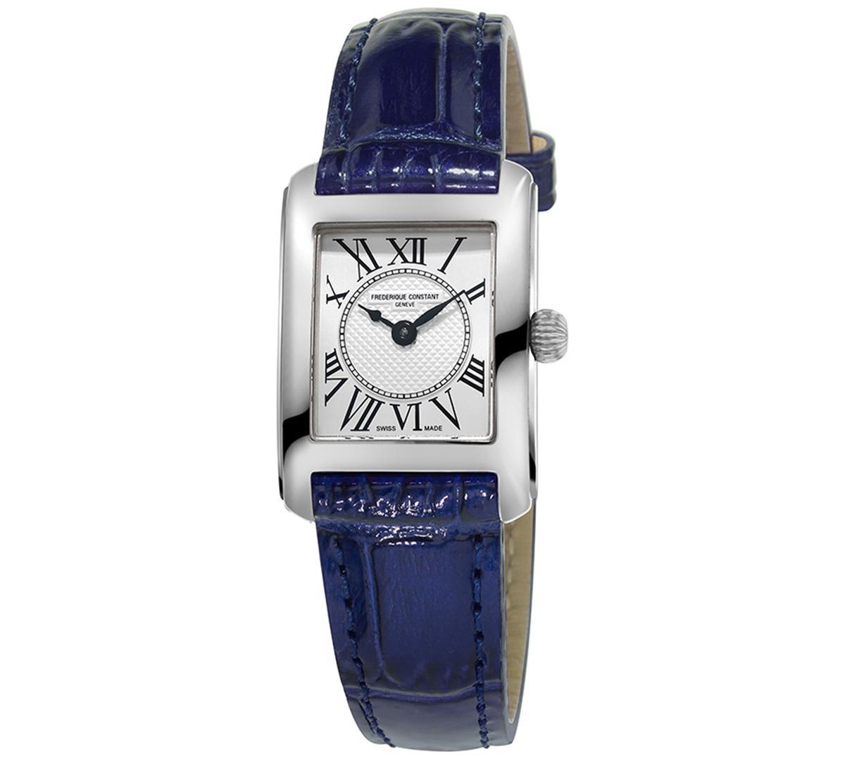 Frederique Constant Womens Swiss Classics Carree Blue Leather Strap Watch 23x21mm Product Image