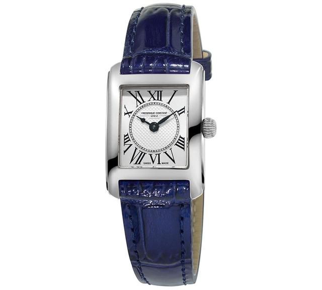 Frederique Constant Womens Swiss Classics Carree Blue Leather Strap Watch 23x21mm Product Image