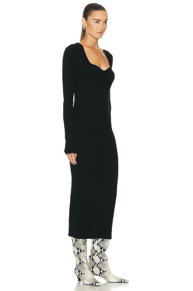 REMAIN Dense Curved Neck Dress Black. (also in ). Product Image