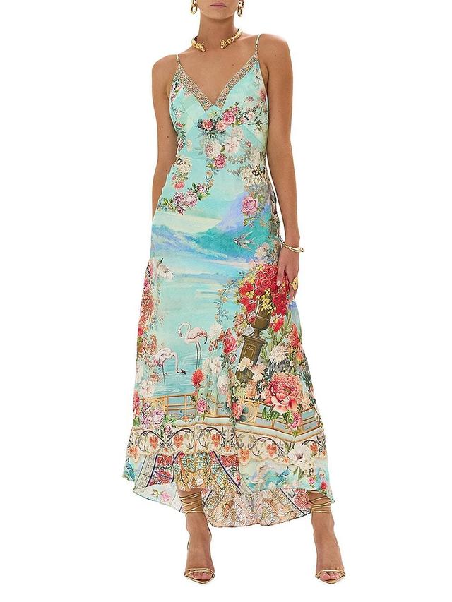 Womens Floral Silk Maxi Slipdress Product Image